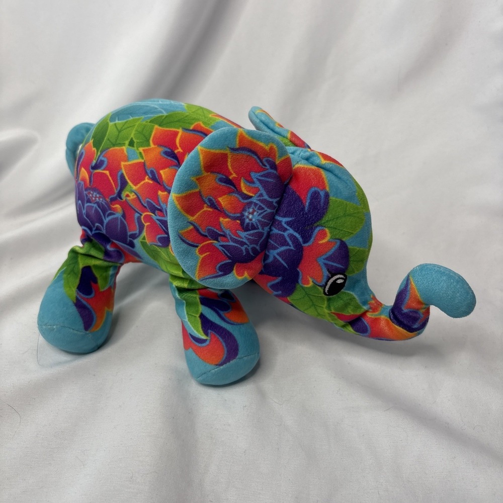 Pop Art Soft Plush Elephant 10" Bright Vivid Colors Stuffed Animal